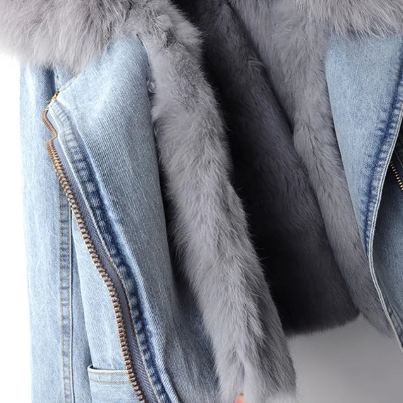 Amber Fur Denim Jacket