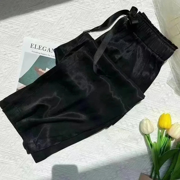 Luxe Breeze High Waisted Ice Silk Pants